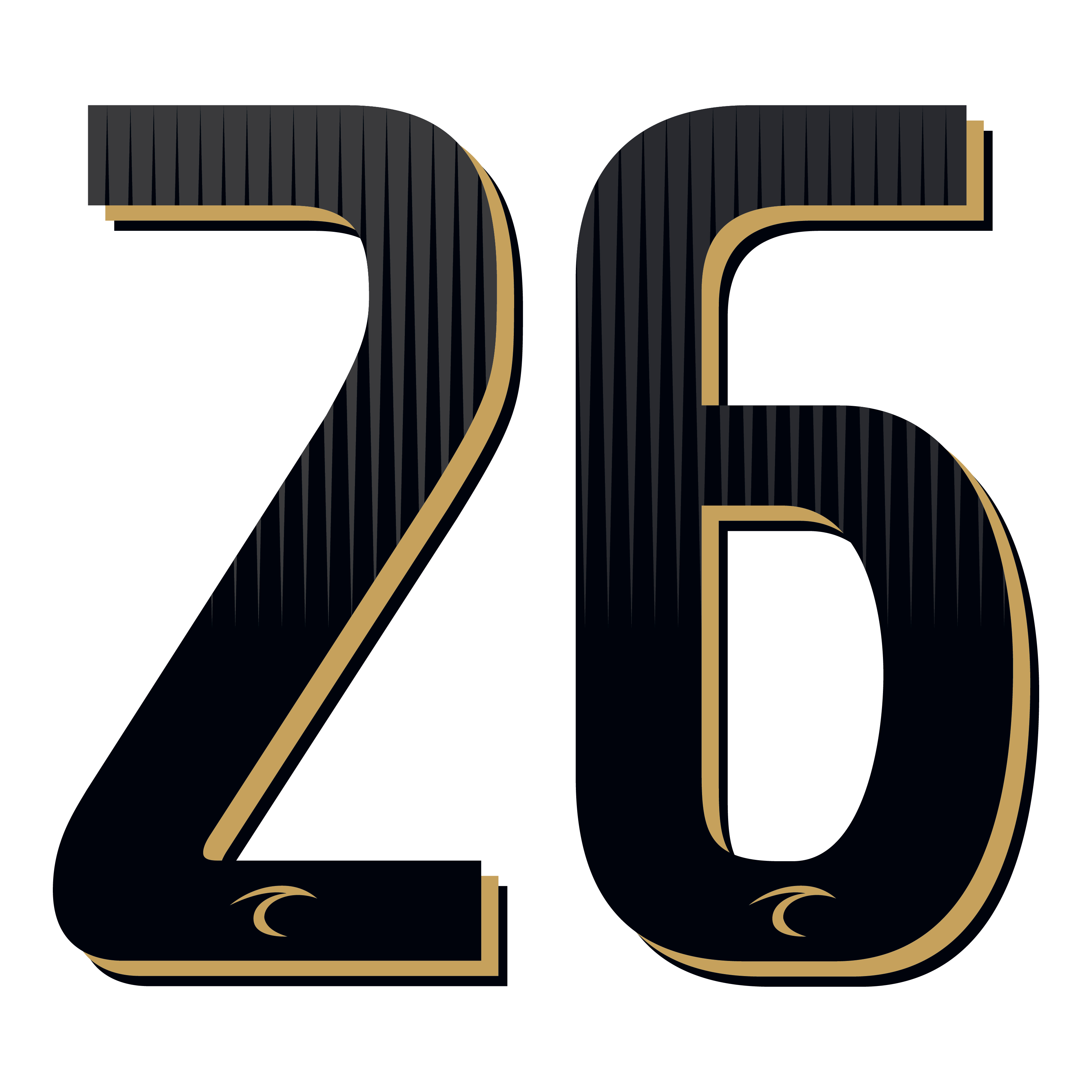 Black/Gold Surf Number