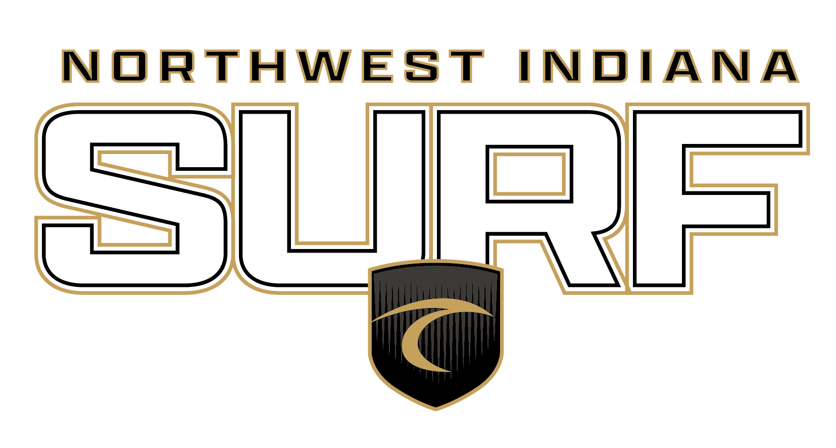 Surf 2026 Middle Chest Shield Trace Logo - Northwest Indiana Surf