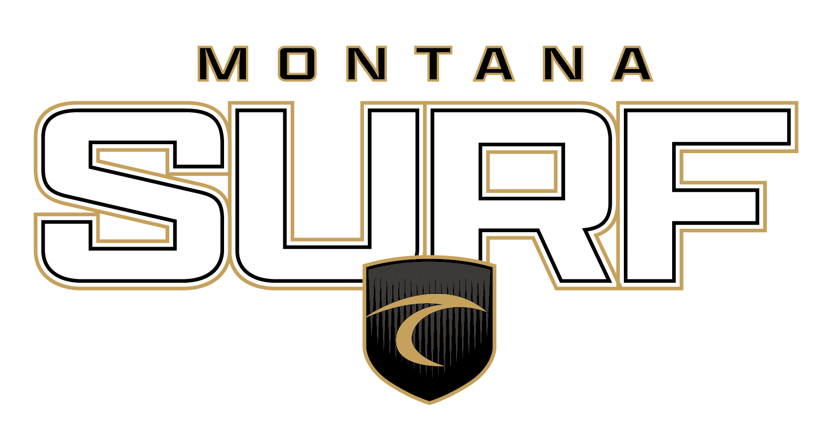 Surf 2026 Middle Chest Shield Trace Logo - Montana