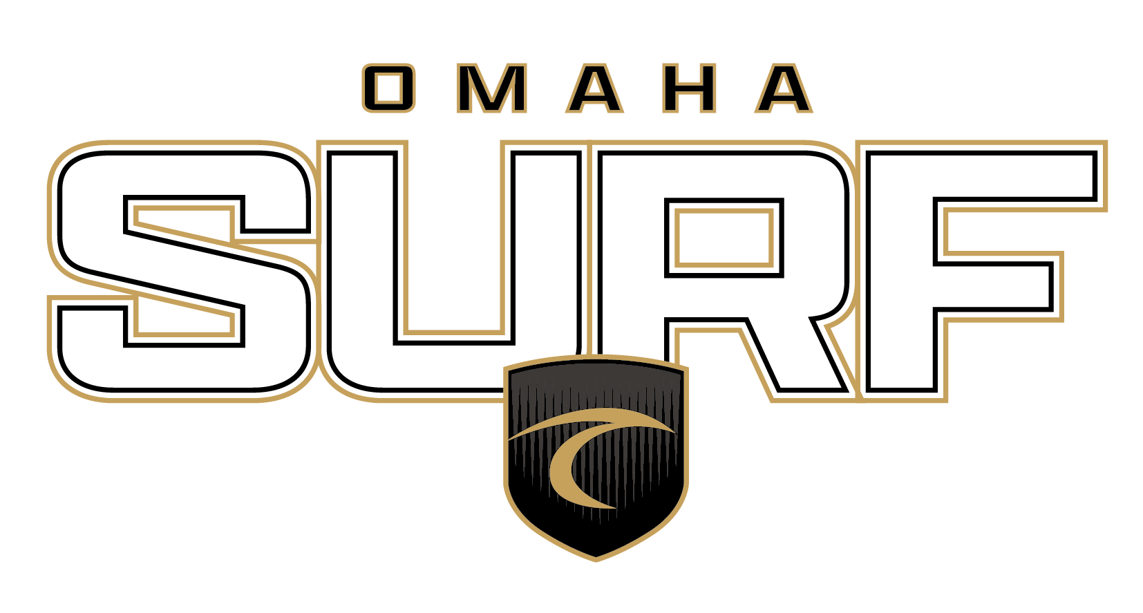 Surf 2026 Middle Chest Shield Trace Logo - Omaha Surf