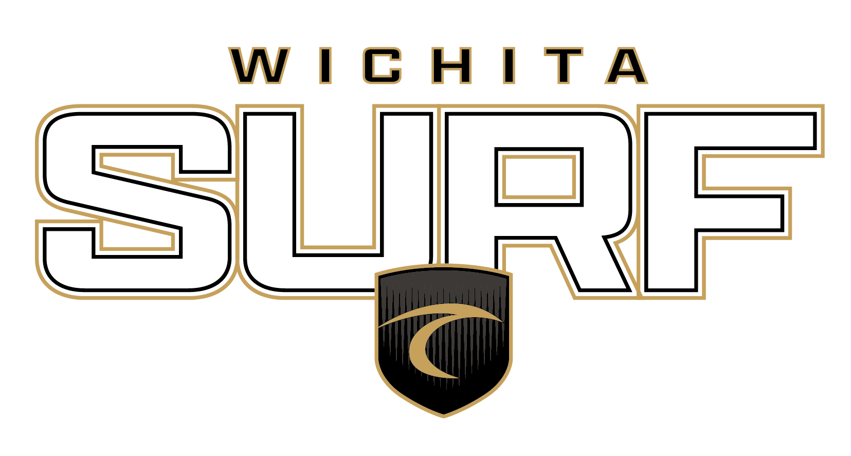 Surf 2026 Middle Chest Shield Trace Logo - Wichita Surf