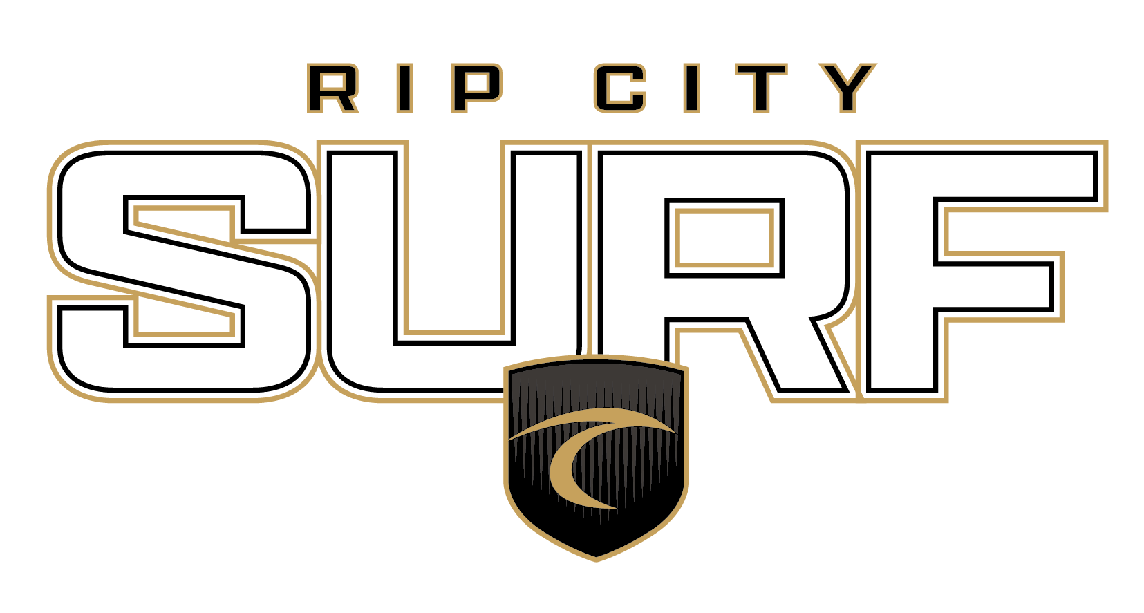 Surf 2026 Middle Chest Shield Trace Logo - Rip City Surf