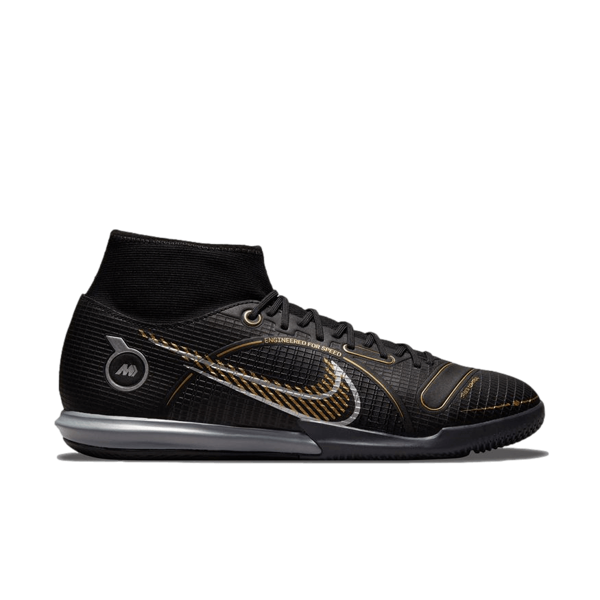 (NIKE-DJ2875-007) Nike Mercurial Superfly 8 Academy Indoor Shoes [black/metallic gold]