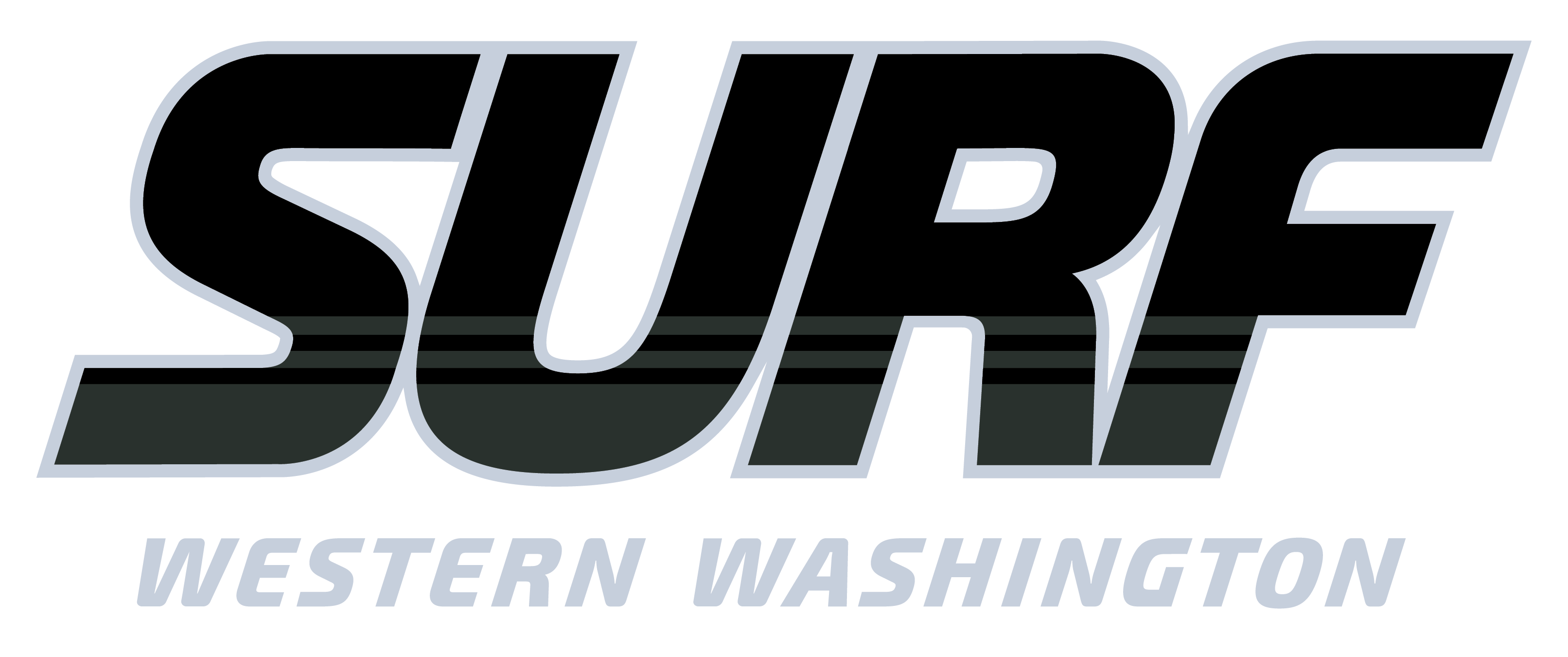 Black "Surf" Front Center Chest Western Washington