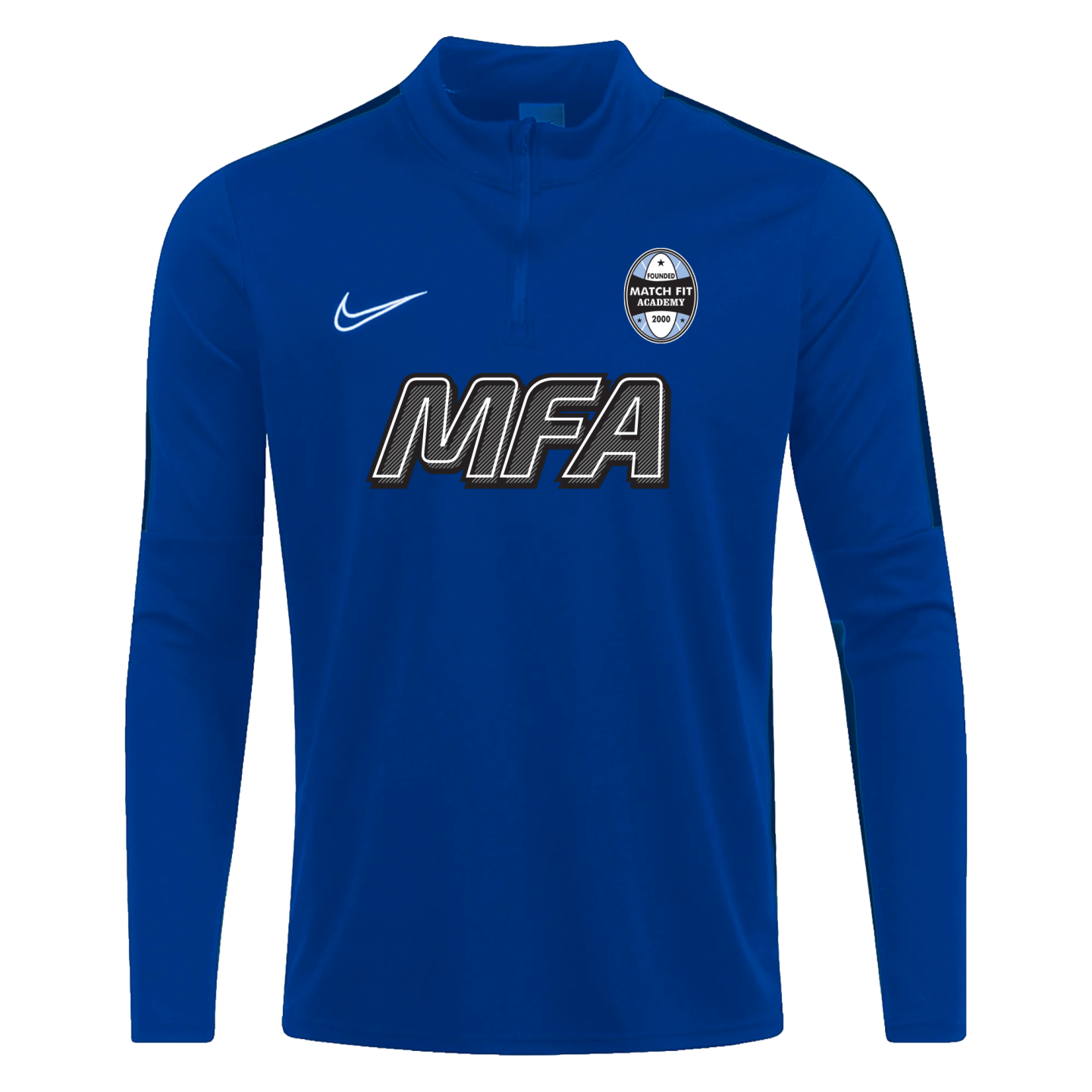 Camiseta de entrenamiento Nike Academy 2023 de MFA Coach: azul real y azul marino