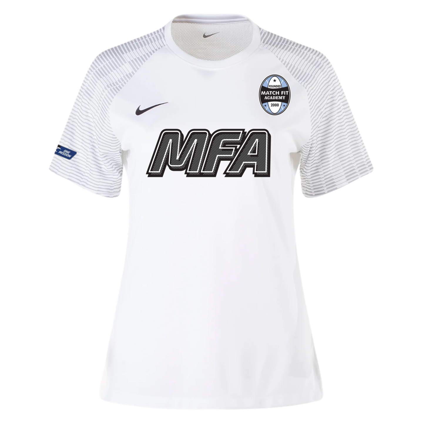 Camiseta Nike Academy para mujer de la MFA Coach 2023, color blanco