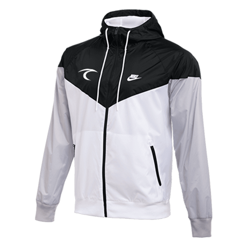 Chaqueta Windrunner del equipo Nike Coach 2024, color blanco y negro